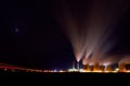 Coal power station Prunerov at night, view of smoking coal power plant Royalty Free Stock Photo