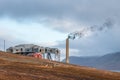 Coal power station smoke stack in Longyearbyen, Svalbard, Norway Royalty Free Stock Photo