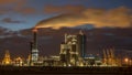 Coal powered power plant at night Royalty Free Stock Photo