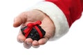 a coal on santa claus hand