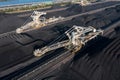 Coal scoop conveyors and coal stockpiles, Australia Royalty Free Stock Photo