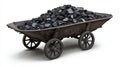 A coal scuttle against a white backdrop, viewed from the side with clear details. Royalty Free Stock Photo
