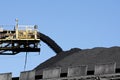 Coal stack and Conveyor Belt Royalty Free Stock Photo