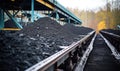 Coal Stack on Railway Tracks Royalty Free Stock Photo