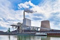 Coal steam power plant in Karlsruhe in Germany used for generation of electricity and district heating Royalty Free Stock Photo