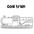 Coal train of hand draw vector Royalty Free Stock Photo