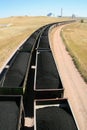 Coal train and power plant Royalty Free Stock Photo
