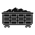 Coal train wagon icon, simple style