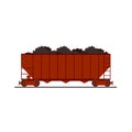 Coal train wagon icon