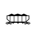 Coal train wagon outline icon