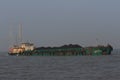 Coal transport ship on Mumbai shore