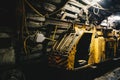 Coal transport train in underground coal mine Royalty Free Stock Photo