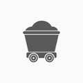 Coal trolley icon, mine, trolley, coal