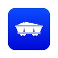 Coal trolley icon digital blue Royalty Free Stock Photo