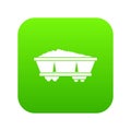 Coal trolley icon digital green Royalty Free Stock Photo