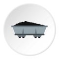 Coal trolley icon circle Royalty Free Stock Photo