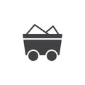 Coal trolley icon vector