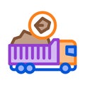 Coal truck icon vector outline illustration Royalty Free Stock Photo