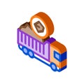 Coal truck isometric icon vector illustration Royalty Free Stock Photo