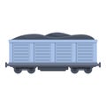 Coal wagon icon cartoon vector. Train cargo Royalty Free Stock Photo