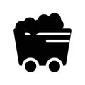 Coal Wagon icon vector isolated on white background, Coal Wagon sign , dark pictogram