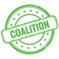 COALITION text on green grungy round rubber stamp