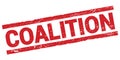 COALITION text on red rectangle stamp sign