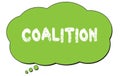 COALITION text written on a green thought bubble