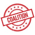 COALITION text written on red vintage round stamp