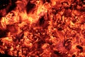 Coals in the big brazier. Royalty Free Stock Photo