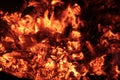 Coals in the big brazier. Royalty Free Stock Photo