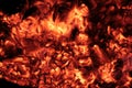 Coals in the big brazier. Royalty Free Stock Photo