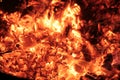 Coals in the big brazier. Royalty Free Stock Photo