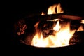 Coals in the big brazier. Royalty Free Stock Photo