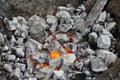 Coals of fire to burn iron for agricultural equipment