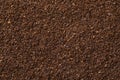 Coarse ground roasted coffee full frame close up