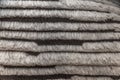 Coarse pile knitted rug in a rustic style. Room decoration. Close-up