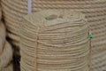 Coarse rope made from stems of natural hemp