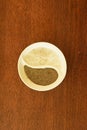 Coarse Salt and Ground Pepper in Ying and Yang small saucer