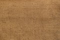 Coarse woven fabric made from natural fibers, linen burlap texture in natural color Royalty Free Stock Photo