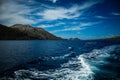 The coasr of Salina Island in the aeolian Islands, Sicily. Sea vIew from the boat Royalty Free Stock Photo