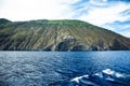 The coasr of Salina Island in the aeolian Islands, Sicily. Sea vIew from the boat Royalty Free Stock Photo