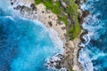 Coast as a background from top view. Turquoise water background from top view. Summer seascape from air. Bali island, Indonesia. Royalty Free Stock Photo