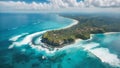 Coast as a background from top view. Turquoise water background from top view. Summer seascape from air. Bali island, Indonesia Royalty Free Stock Photo