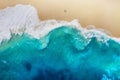 Coast as a background from top view. Turquoise water background from top view. Summer seascape from air. Nusa Penida island, Indon