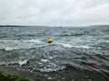 On the coast of the Baltic Sea during a very strong storm