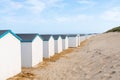 On the coast with beach huts Royalty Free Stock Photo