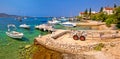 Coast and beach of Prvic island panoramic summer view