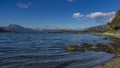 The coast of the Beagle Channel in Tierra del Fuego National Park. Royalty Free Stock Photo