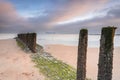 Coast of Breskens during sunrise Royalty Free Stock Photo